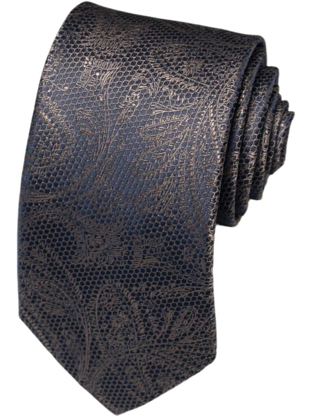 🆕Men Mocha 100% Microfiber Traditional Paisley Formal Necktie For Wedding Dress